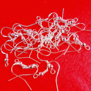 1000PCS 19mm 925 Sterling Silver Ball Hook Earrings
