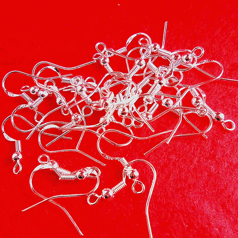 1000PCS 19mm 925 Sterling Silver Ball Hook Earrings
