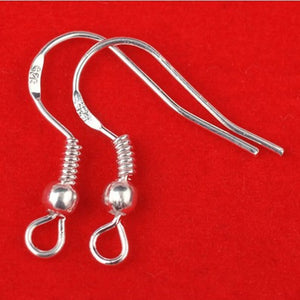 1000PCS 19mm 925 Sterling Silver Ball Hook Earrings
