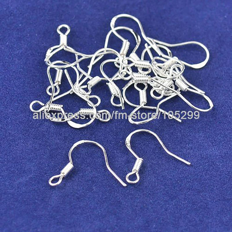 1000PCS 19mm Sterling Silver Hook Earrings Jewelry Findings