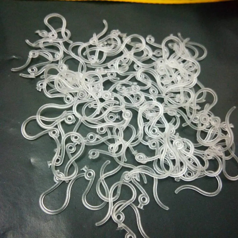 1000pcs Plastic Ear Hook Allergy Earrings DIY Jewelry Making Findings