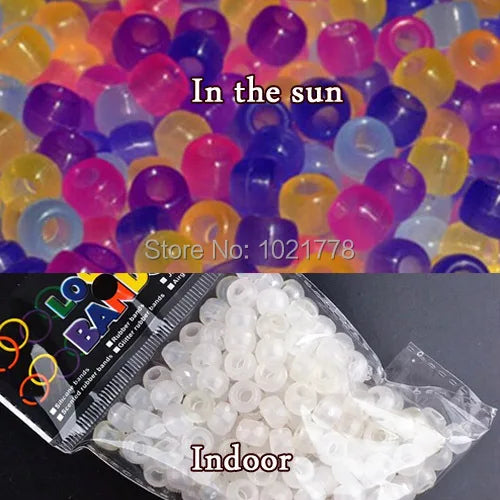 1000pcs UV Changing Beads 8X6mm Glow In The Dark