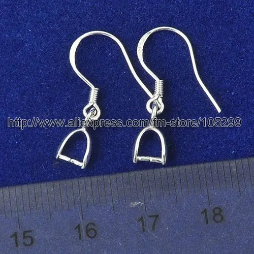 100PCS 15mm 925 Sterling Silver Hooks Earrings Jewelry Findings