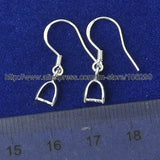 100PCS 15mm 925 Sterling Silver Hooks Earrings Jewelry Findings
