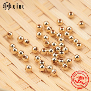 100PCS 2-4MM 14K Round Smooth Beads for Jewelry Making