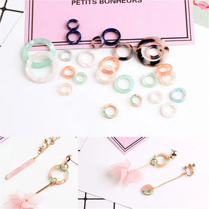 100 Acetic Acid Acrylic Circle Ring Charms for Earring DIY 10mm 12mm 15mm