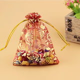 100Pcs Multicolors Organza Bag Rose Wedding Jewelry Packaging Bags