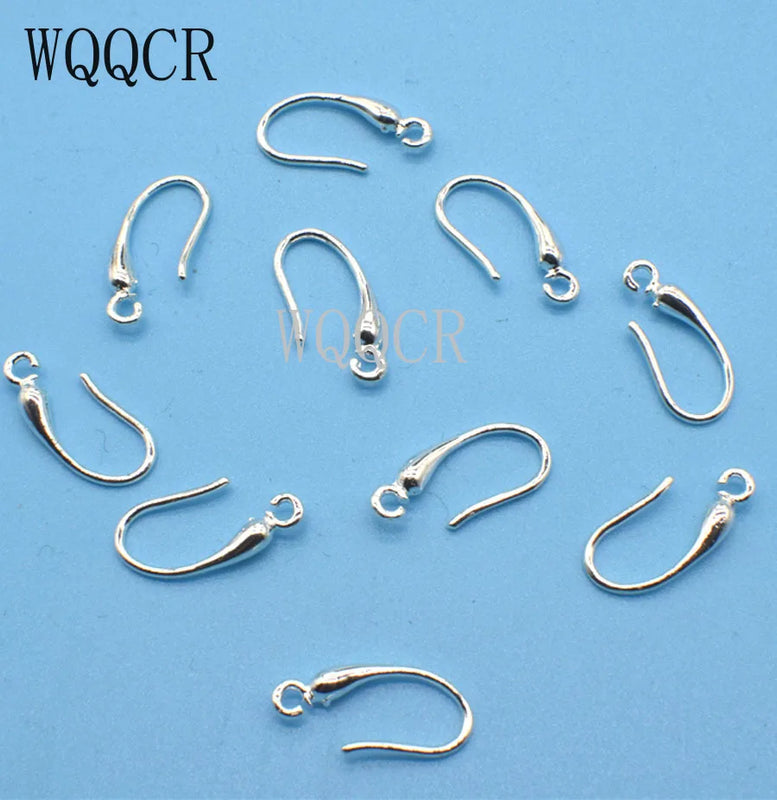 100Pcs DIY Earring Findings 925 Stamped Silver Ear Hook Earwires Accessory
