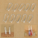 100Pcs DIY Jewelry Findings 925 Sterling Silver Hook Earring Pinch Earwires