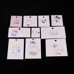 100Pcs Paper Earrings Cards 400gsm Cardboard Necklace Packaging Card Display