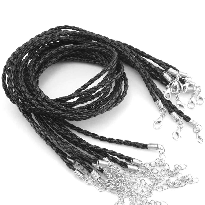 100pc DIY Leather Chain Necklace Women Wax Cord Rope Necklace For DIY Jewelry