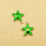 100 Glitter Enamel Sea Star Charms Earring Necklace Pendants
