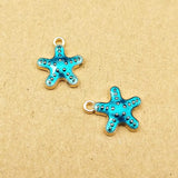 100 Glitter Enamel Sea Star Charms Earring Necklace Pendants