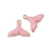 100pcs Glitter Enamel Alloy Charms Mermaid Fish Tail Drop Oil Earring Pendants