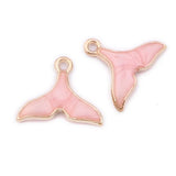 100pcs Glitter Enamel Alloy Charms Mermaid Fish Tail Drop Oil Earring Pendants