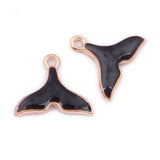 100pcs Glitter Enamel Alloy Charms Mermaid Fish Tail Drop Oil Earring Pendants