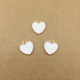 100pcs Heart Glitter Enamel Alloy Charms Tone Plated Jewelry Pendants