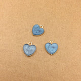100pcs Heart Glitter Enamel Alloy Charms Tone Plated Jewelry Pendants