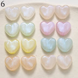100pcs 15*16mm Glitter Acrylic Heart Shape Beads Jewelry Ornament
