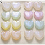 100pcs 15*16mm Glitter Acrylic Heart Shape Beads Jewelry Ornament