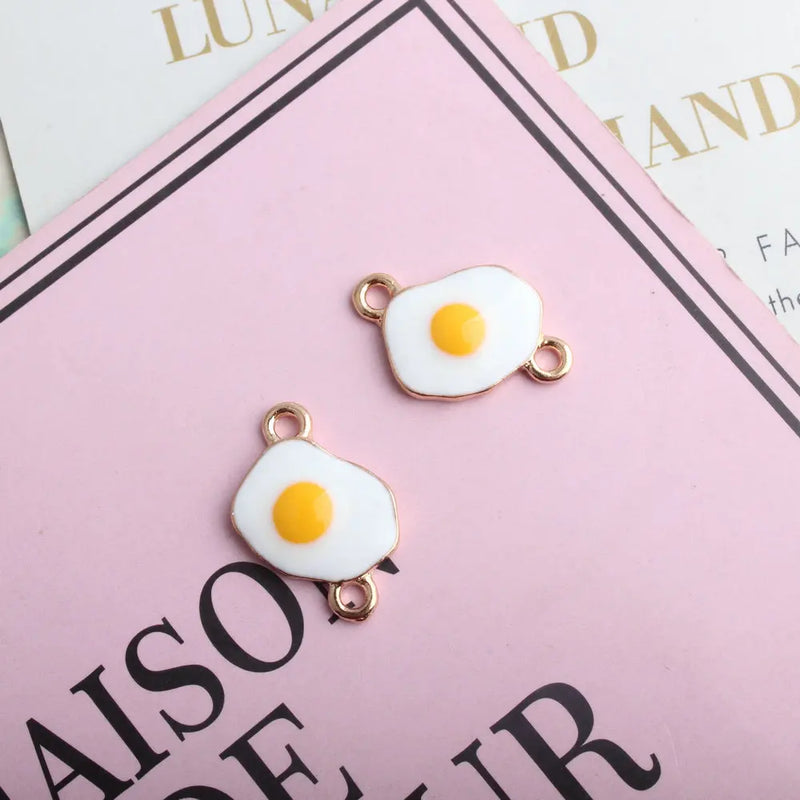 100pcs 15*22mm Enamel Egg Pendant Charms Oil Drop DIY Earring Craft