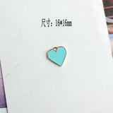 100pcs 16*16mm Tone Plated Enamel Alloy Heart Charms DIY Jewelry Findings