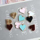 100pcs 16*16mm Tone Plated Enamel Alloy Heart Charms DIY Jewelry Findings