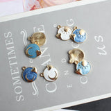 100pcs Sun Moon Alloy Charms Jewelry Findings Enamel Metal Earring Pendants