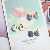 100pcs Sun Moon Alloy Charms Jewelry Findings Enamel Metal Earring Pendants