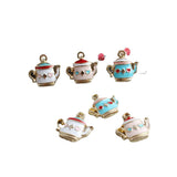 100pcs Teapot Shape Enamel Alloy Necklace Pendants