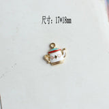 100pcs Teapot Shape Enamel Alloy Necklace Pendants