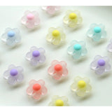 100pcs 17mm Colorful Rubber Acrylic Spring Flowers Beads Necklace Bracelet DIY
