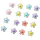 100pcs 17mm Colorful Rubber Acrylic Spring Flowers Beads Necklace Bracelet DIY