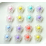 100pcs 17mm Colorful Rubber Acrylic Spring Flowers Beads Necklace Bracelet DIY