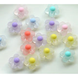 100pcs 17mm Colorful Rubber Acrylic Spring Flowers Beads Necklace Bracelet DIY