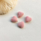 100pcs Heart Velvet Jewelry Beads DIY Bracelet Necklace Earring Material