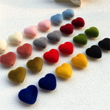 100pcs Heart Velvet Jewelry Beads DIY Bracelet Necklace Earring Material