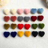 100pcs Heart Velvet Jewelry Beads DIY Bracelet Necklace Earring Material