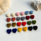 100pcs Heart Velvet Jewelry Beads DIY Bracelet Necklace Earring Material