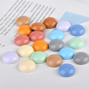 100pcs 18MM Solid Colors Resin Cabochons DIY Jewelry Accessories