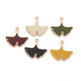 100pcs Enamel Alloy Leaf Plant Charms Oil Drop Earring Necklace Pendant