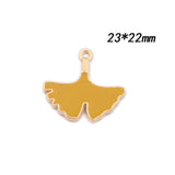 100pcs Enamel Alloy Leaf Plant Charms Oil Drop Earring Necklace Pendant