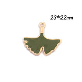100pcs Enamel Alloy Leaf Plant Charms Oil Drop Earring Necklace Pendant