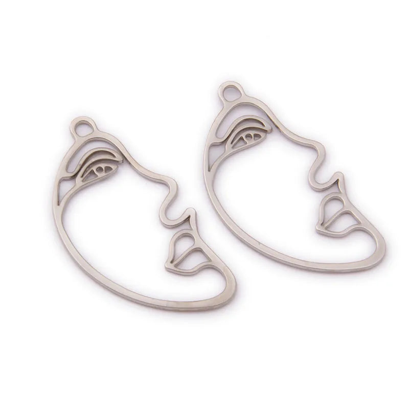 100pcs Human Face Shape Alloy Charms DIY Jewelry Accessories