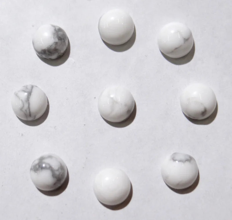 100pcs 6mm Howlite Round Cabochons for DIY Jewelry Making
