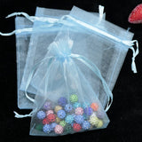 100pcs 7x9cm Sky Organza Bags Wedding Gift Bag Jewelry Pouches