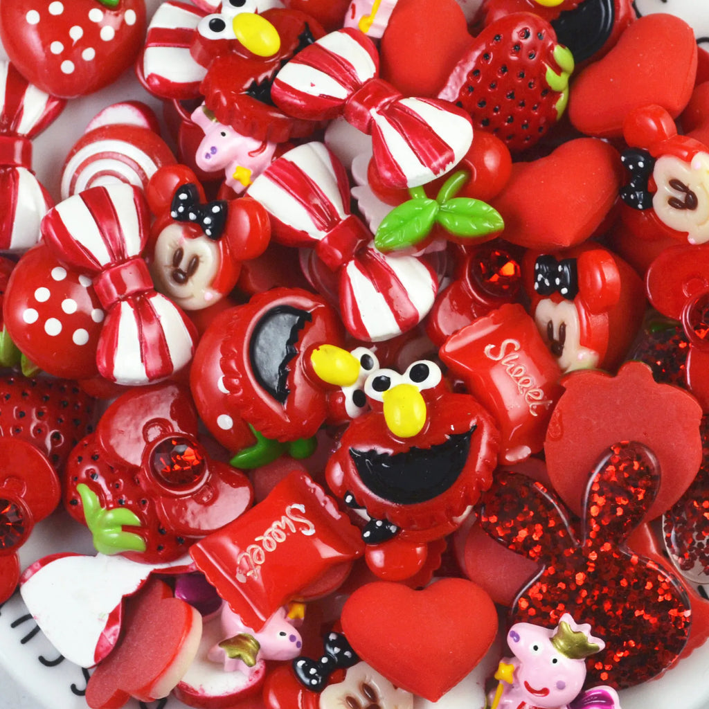 100pcs Colorful Resin Cabochons Embellishments Scrapbooking Food Beads
