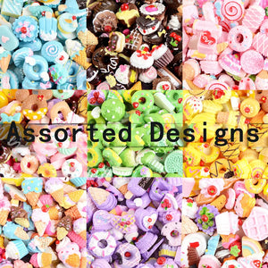 100pcs Colorful Resin Cabochons Embellishments Scrapbooking Food Beads