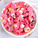 100pcs Colorful Resin Cabochons Embellishments Scrapbooking Food Beads