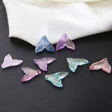100pcs Glitter Acrylic Resin Fish Mermaid Charms DIY Jewelry